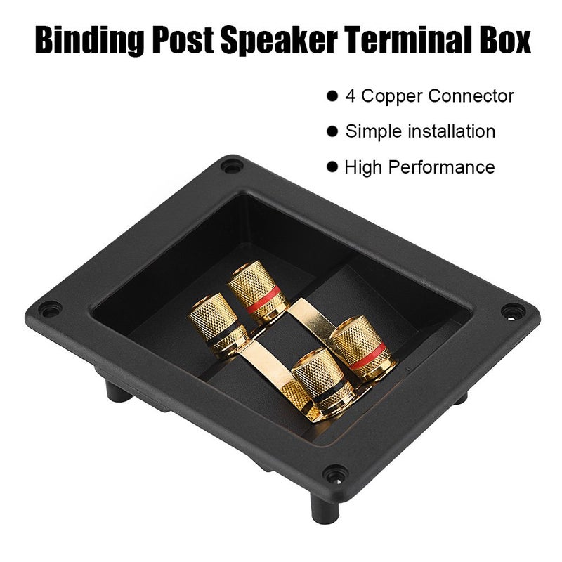 ZERONE 4-Way Speaker Box Terminal, 4 Copper Binding Post Terminal Cable Connector Speaker Box Subwoofer Plug - Image 2